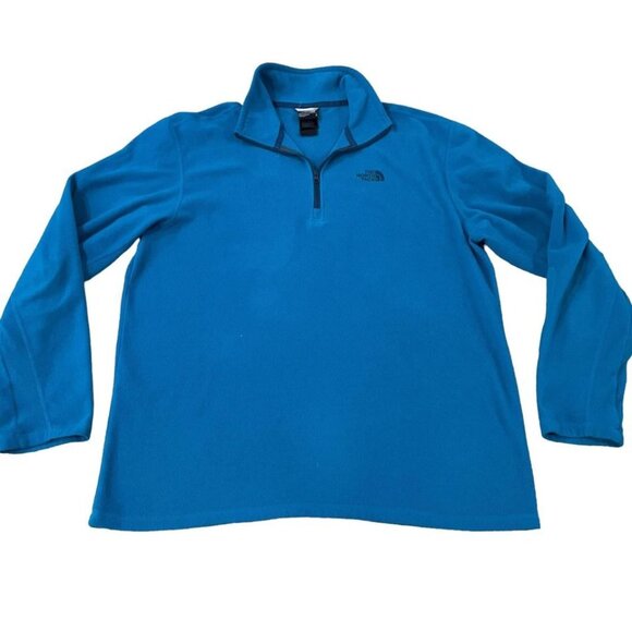 The North Face 1/4 Zip Fleece Pullover Men’s Size Large Blue Hiking Outdoors - Picture 1 of 5
